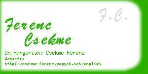 ferenc csekme business card